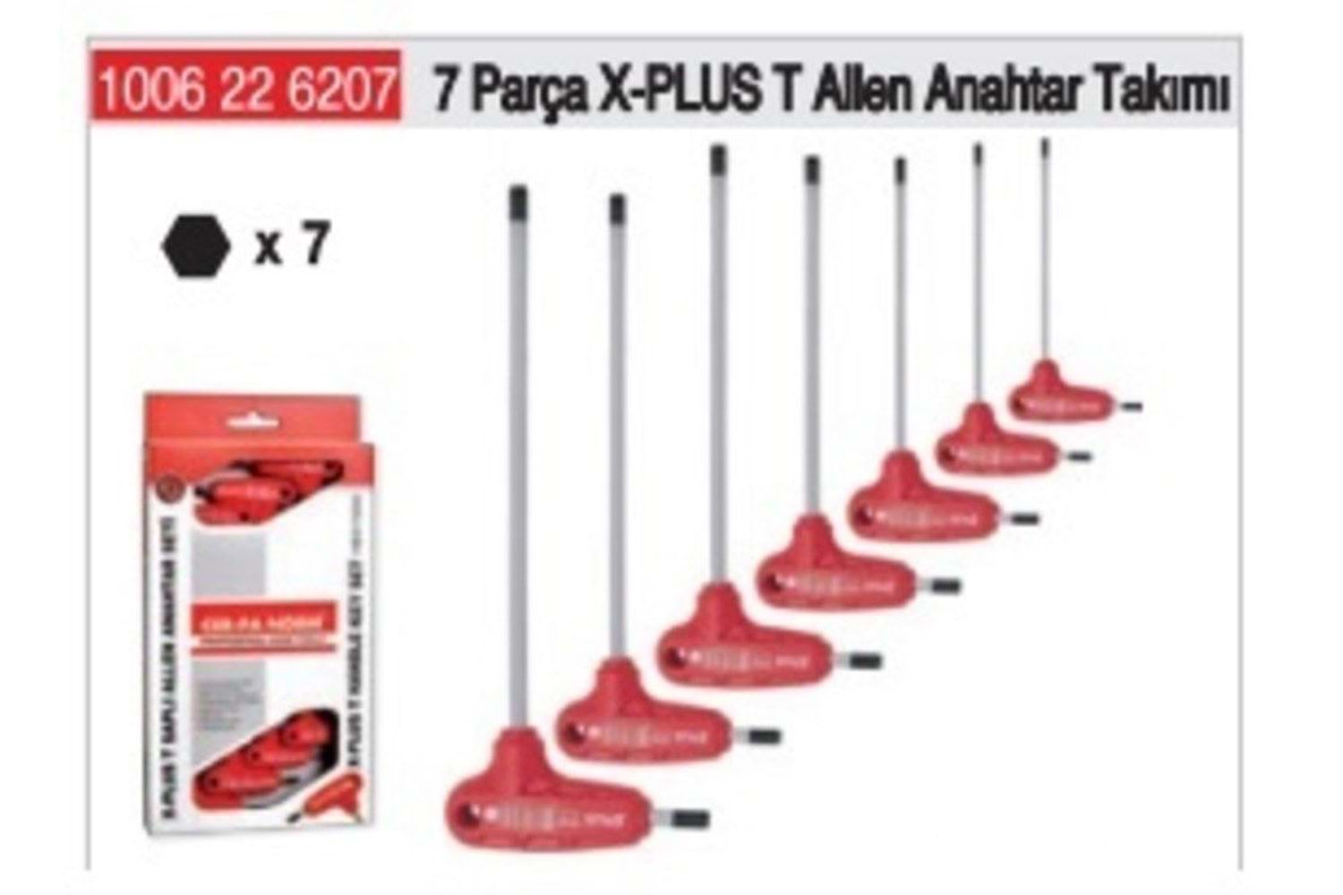 X PLUS T SAPLI ALLEN ANAHTAR 7Lİ