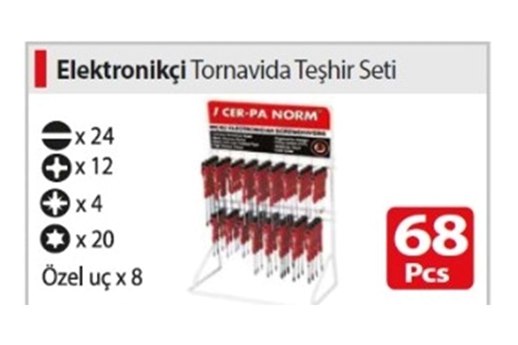 ELEKTRONİKÇİ TORNAVİDA TEŞHİR SETİ 68 PARÇA