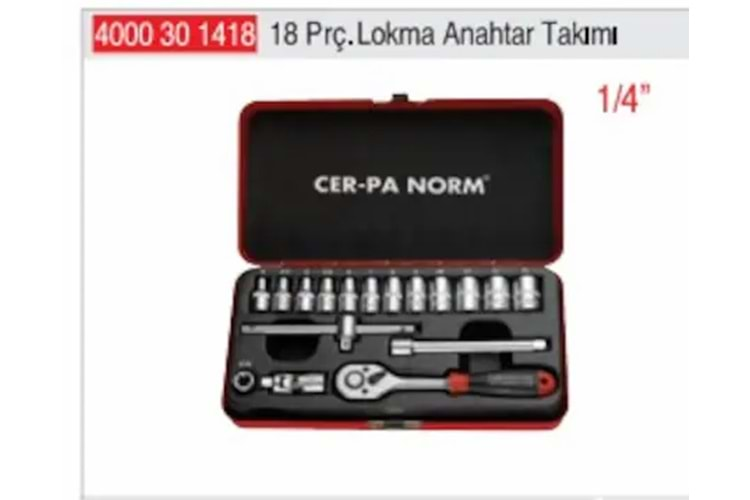 18 PARÇA LOKMA ANAHTAR TAKIMI 1/4''